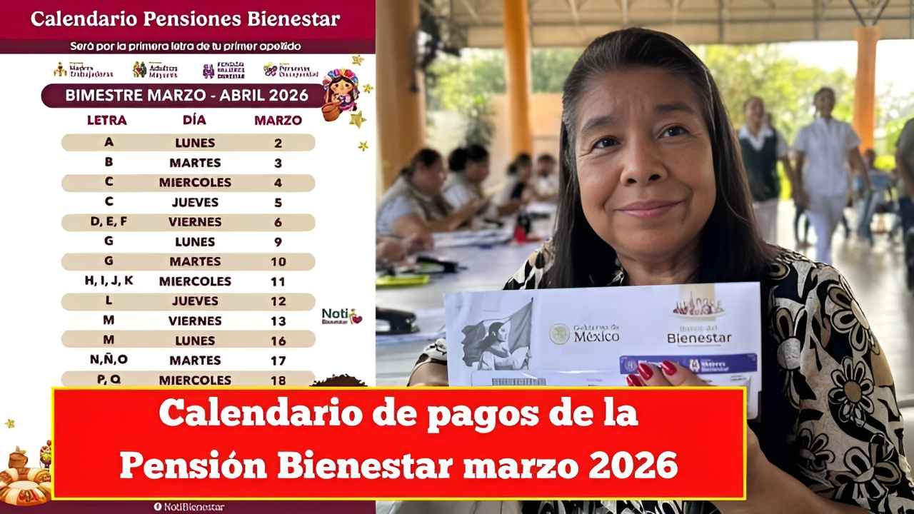 Calendario de pagos de la Pensión Bienestar marzo 2026