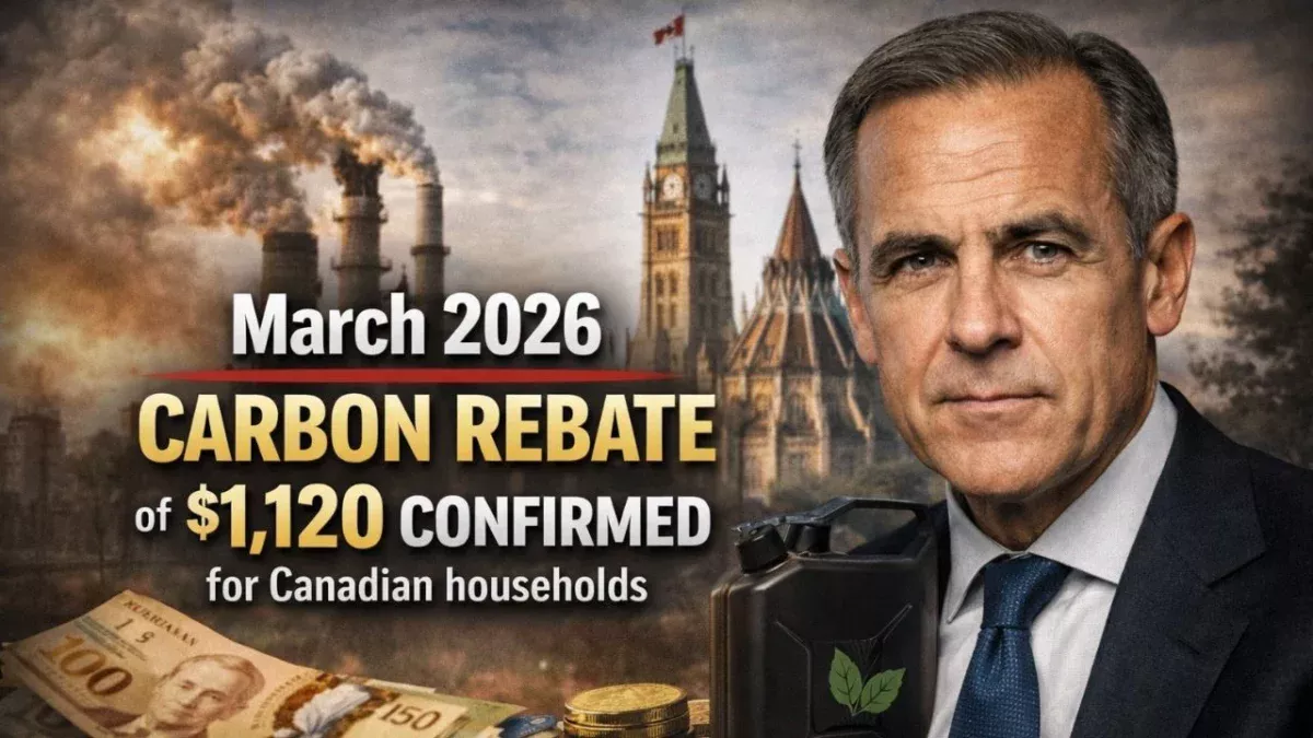 March 2026 carbon rebate of $1,120 confirmed for Canadian households